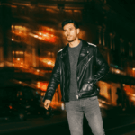 jaqueta de couro masculina