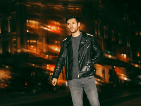 jaqueta de couro masculina