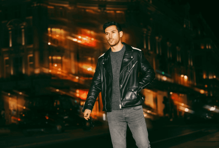 jaqueta de couro masculina